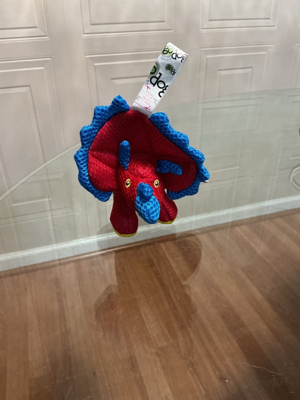 Godog~ Dinosaur With Chew Guard Technology Dog Toy, Pink 10”